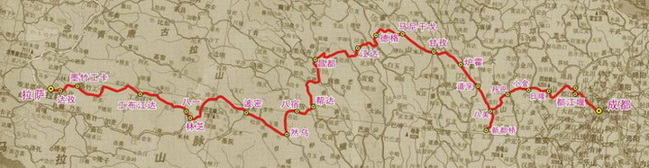 川藏公路北线地图